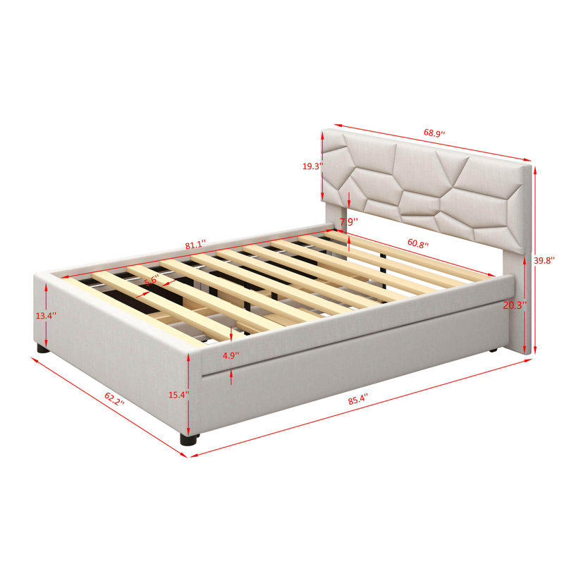 Brayden Studio® Carice Queen Size Kids Bed with Trundle Wayfair